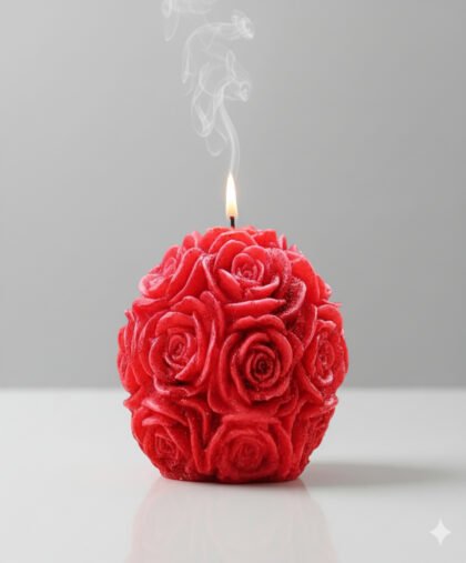 Rose Ball Flower Candle